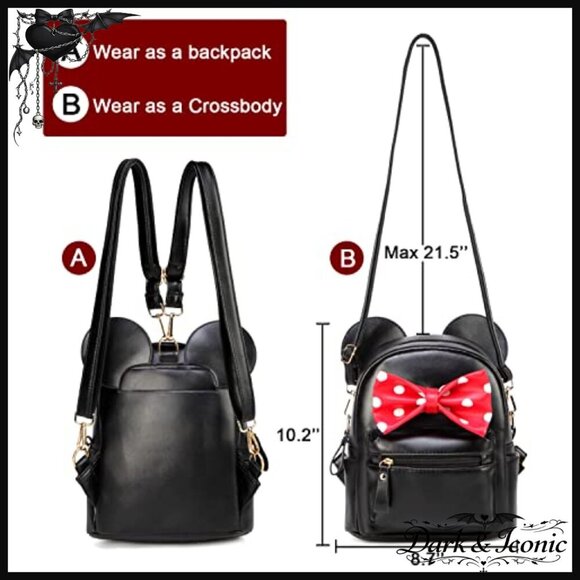 Mini Mouse Ear Backpack Purse with Bow Convertible to Crossbody Bag main image 4